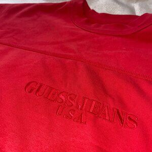 Guess Sportswear Classic 90’s Embroidered Crewneck Sweatshirt L Red Dadcore
